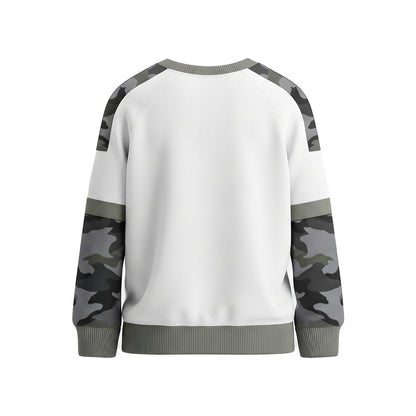 Custom Men Sweatshirt - Arctic Camo Sleeves - Personalized Pullover