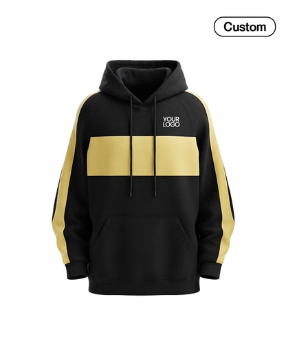 Custom Premium Hoodie - Contrast Chest Panel - Personalized Top