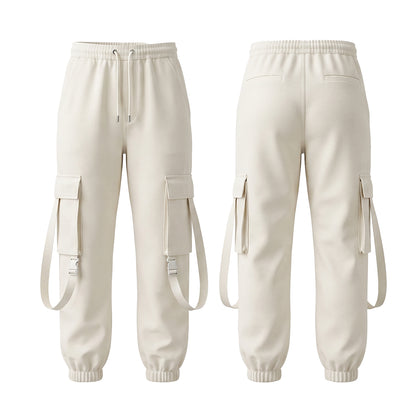 Custom Women Cargo Joggers - Utility Strap - Personalized