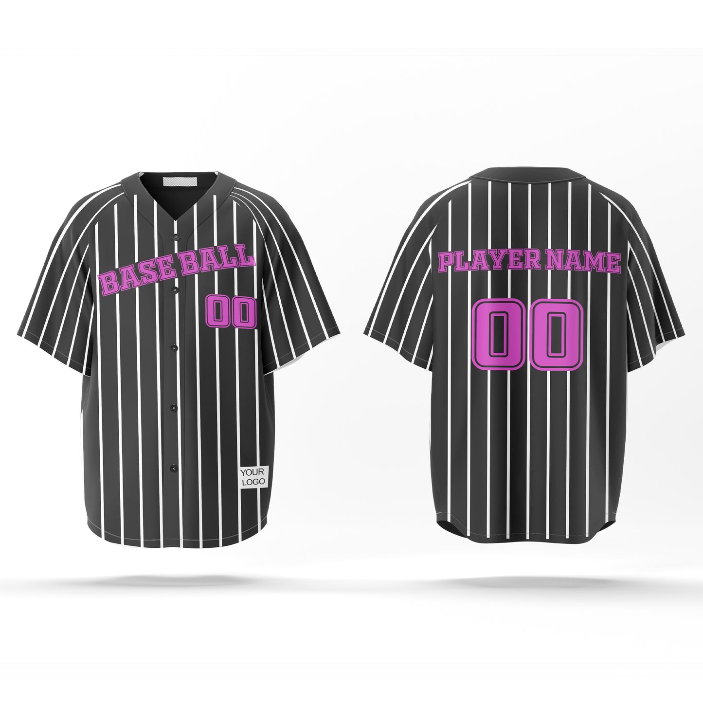 Custom Baseball Jersey – Pinstripe Design – Personalized Jersey