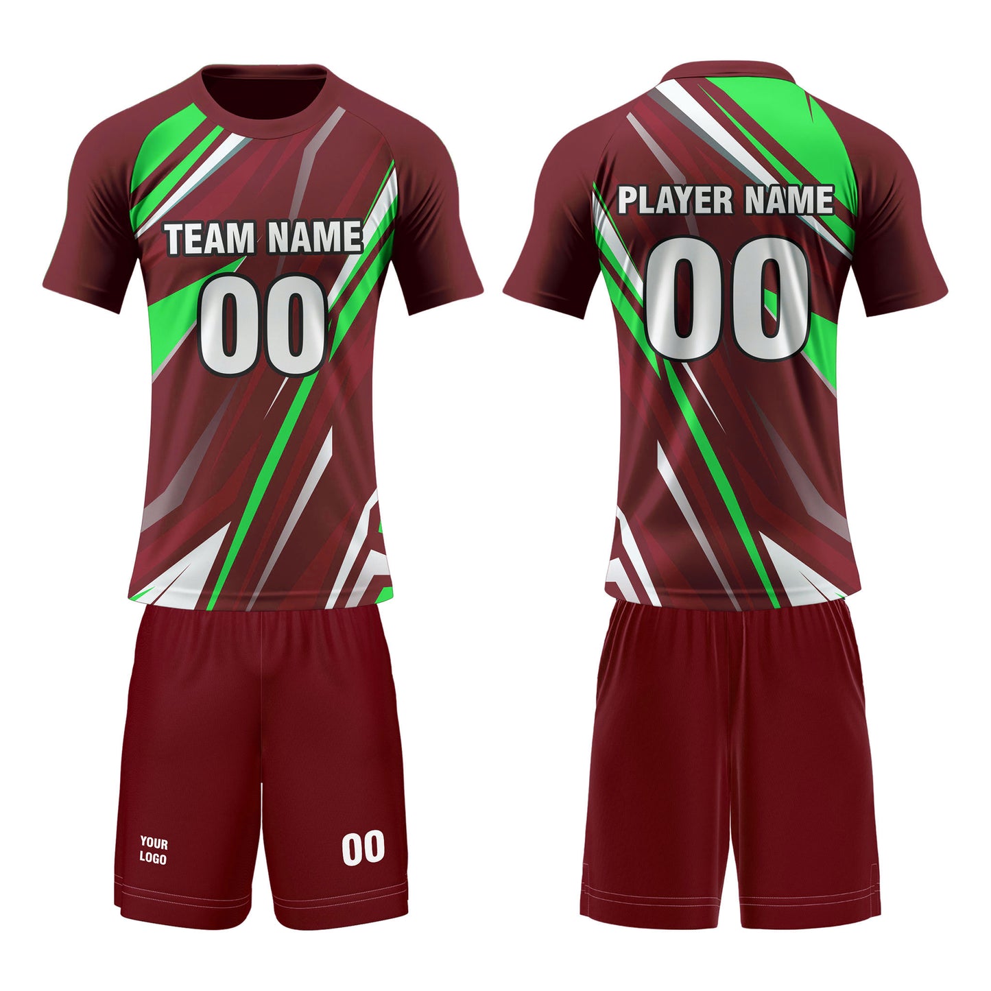Custom Volleyball Uniform – Abstract Accent Design – Personalized Kit