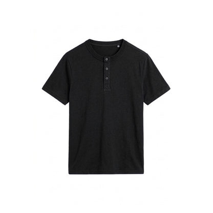 Custom Men Henley Half Sleeves - Solid Personalized Top