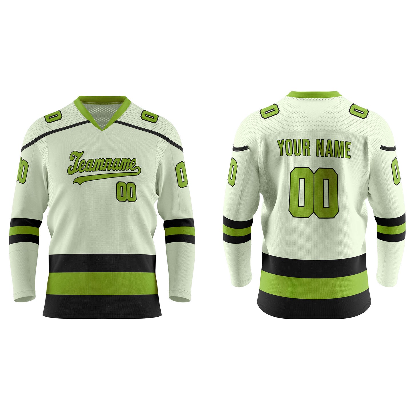 Custom Ice Hockey Jersey - Black Trim Design Personalized