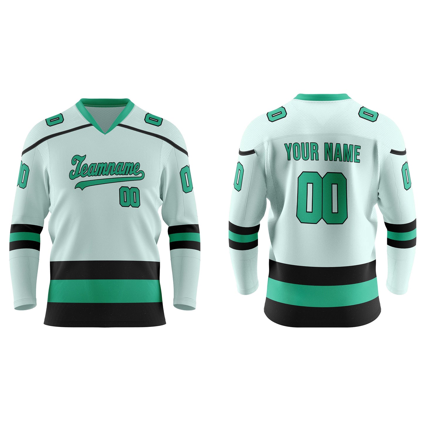 Custom Ice Hockey Jersey - Black Trim Design Personalized