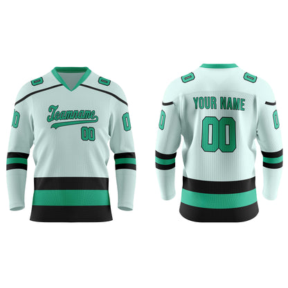 Custom Ice Hockey Jersey - Black Trim Design Personalized