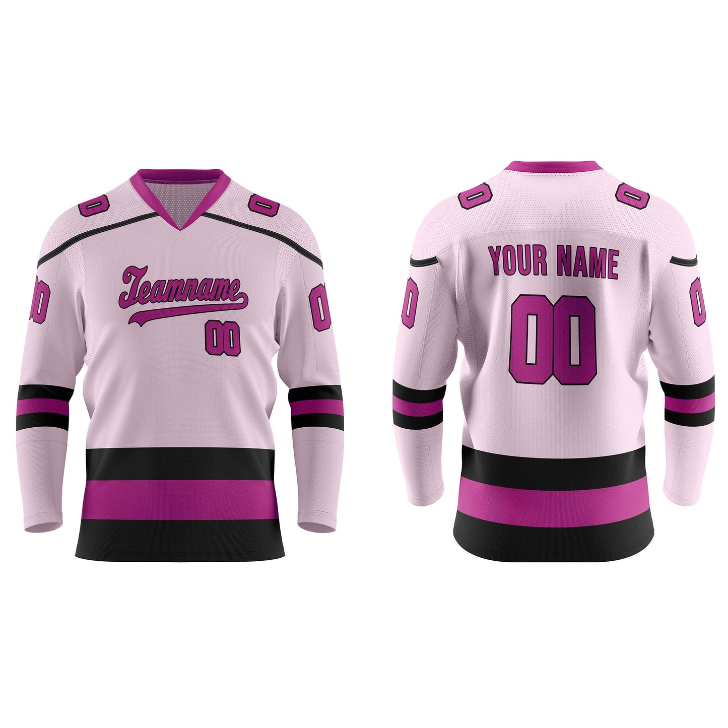 Custom Ice Hockey Jersey - Black Trim Design Personalized