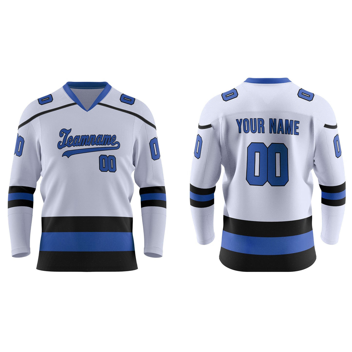 Custom Ice Hockey Jersey - Black Trim Design Personalized