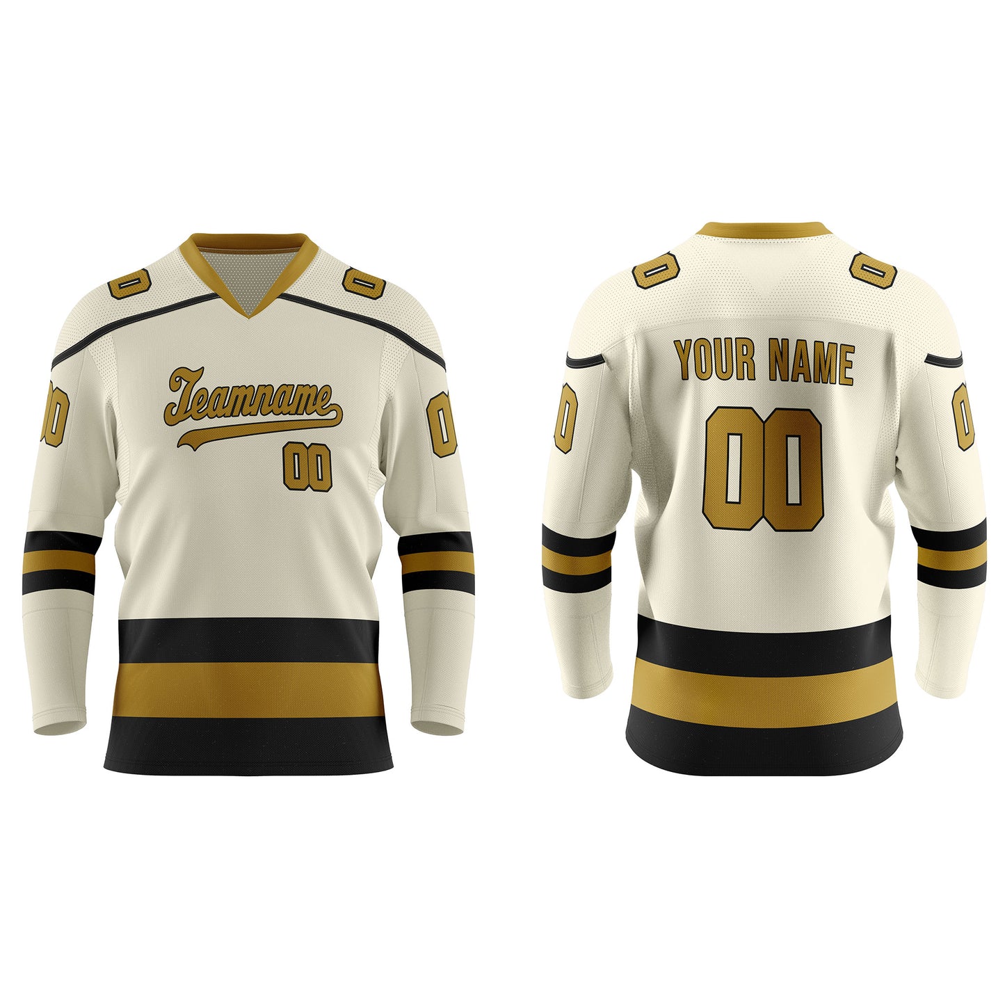 Custom Ice Hockey Jersey - Black Trim Design Personalized