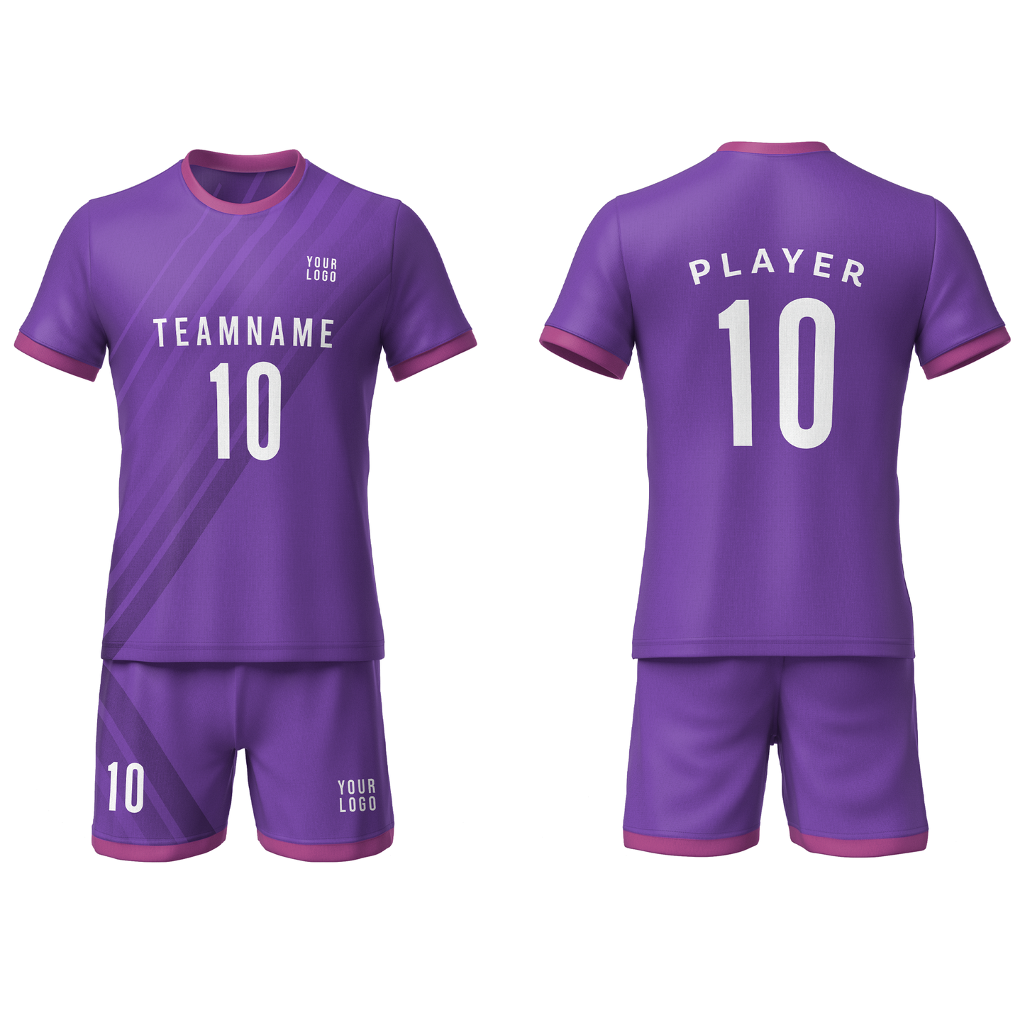 Custom Soccer Uniform – Stripe Design Personalized Team Kit