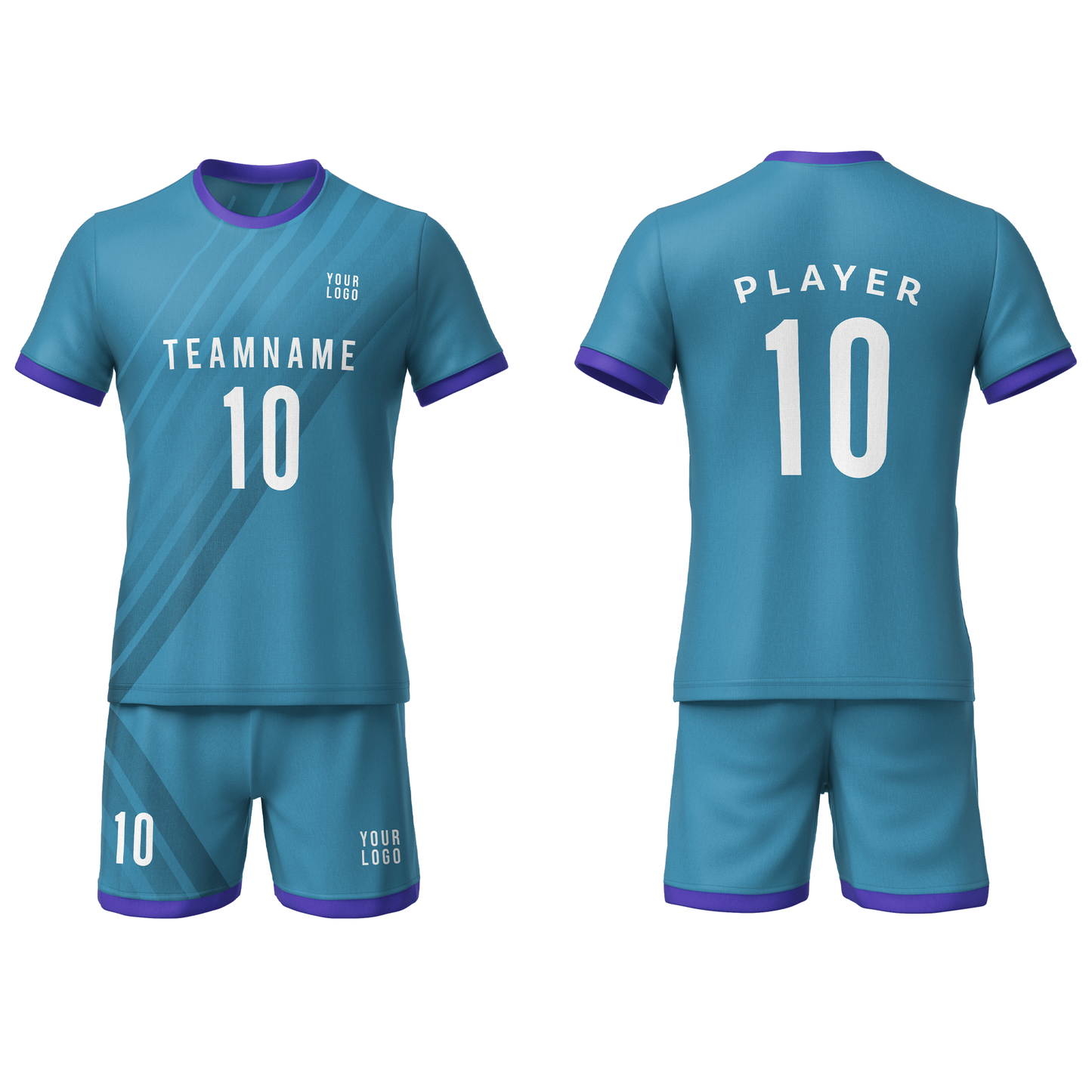 Custom Soccer Uniform – Stripe Design Personalized Team Kit