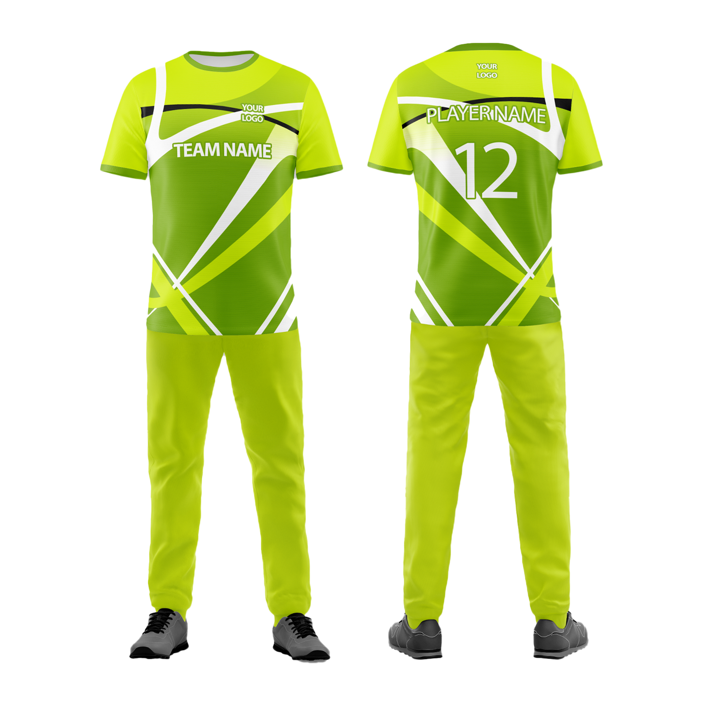 Custom Cricket Uniform - Abstract Geometric Pattern - Personalized Kit