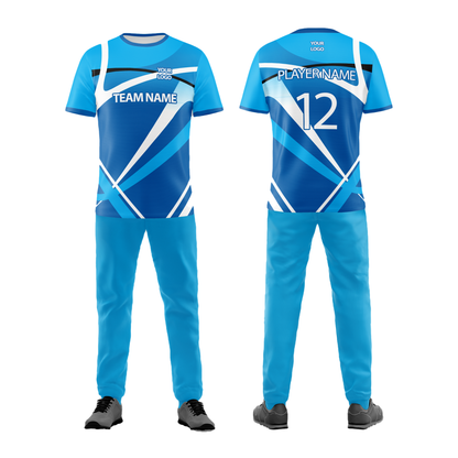 Custom Cricket Uniform - Abstract Geometric Pattern - Personalized Kit