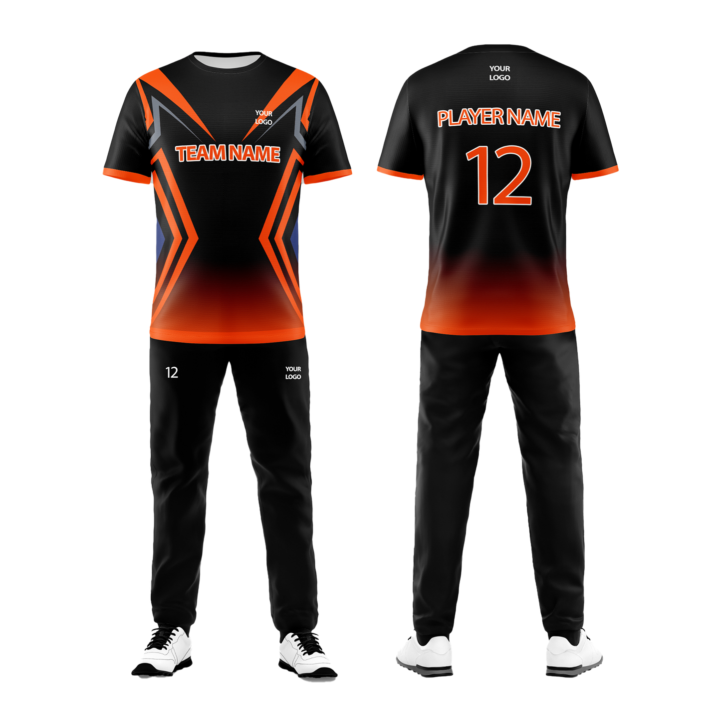 Custom Cricket Uniform - Vector Geometric Design - Personalized Teamwear