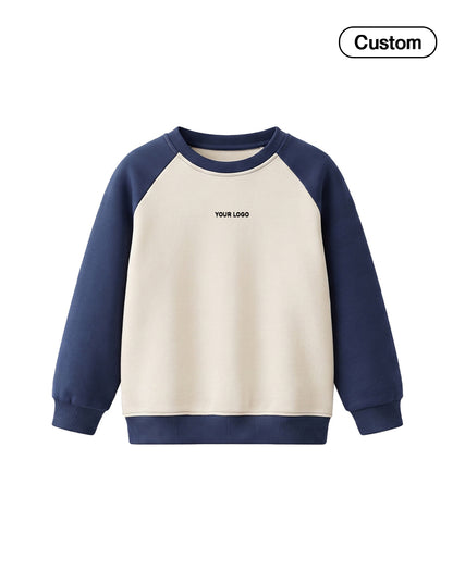Custom Boys Sweatshirt - Colorblock Raglan Crewneck - Personalized