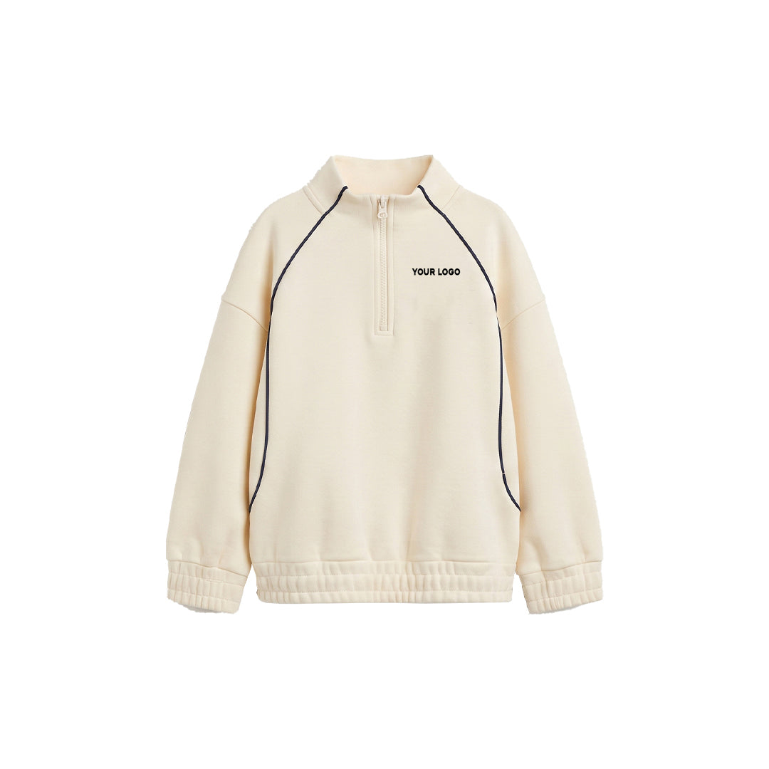 Custom Boys Sweatshirt - Quarter-Zip Cowl Neck - Personalized