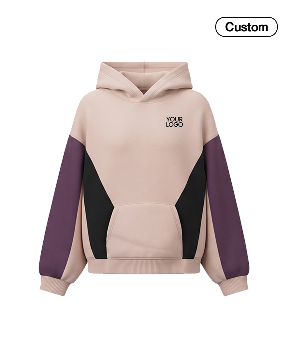 Custom Premium Hoodie - Angular Color Block Design - Personalized