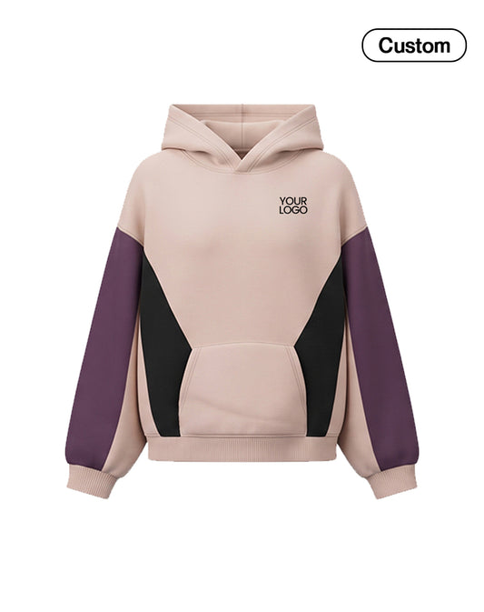 Custom Premium Hoodie - Angular Color Block Design - Personalized