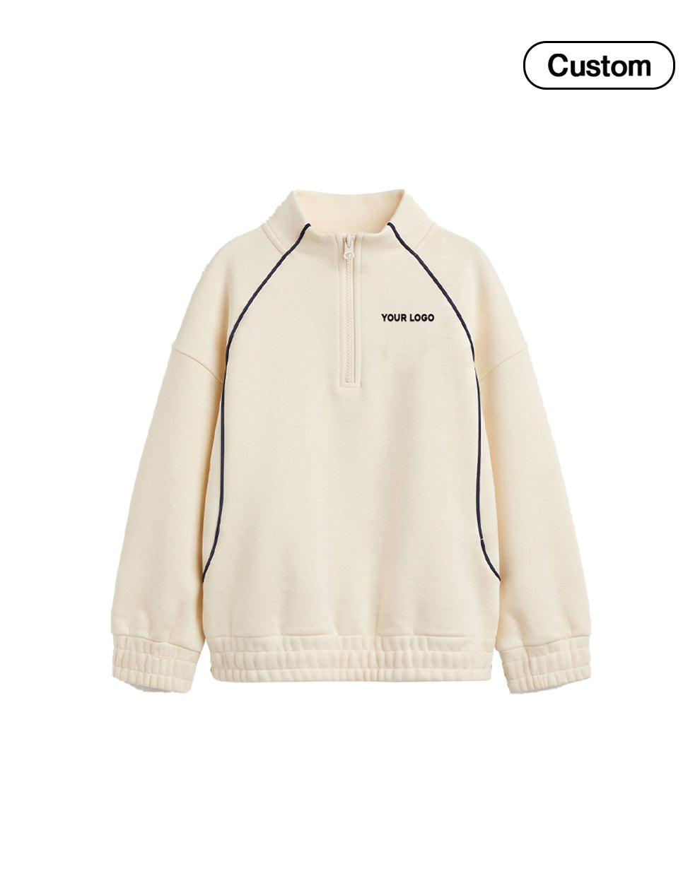 Custom Boys Sweatshirt - Quarter-Zip Cowl Neck - Personalized