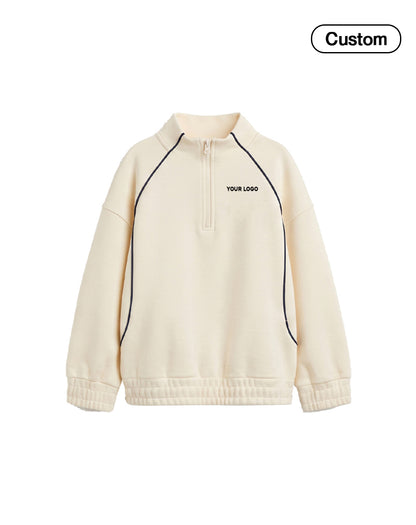 Custom Boys Sweatshirt - Quarter-Zip Cowl Neck - Personalized