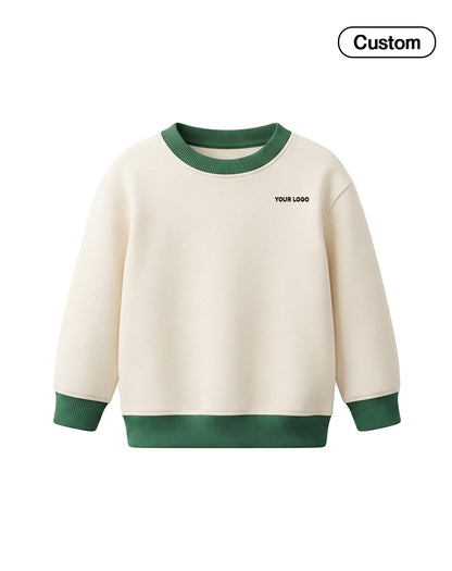 Custom Boys Sweatshirt - Contrast Rib Crewneck - Personalized Top
