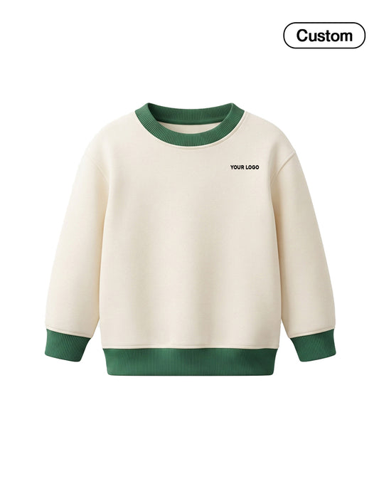 Custom Boys Sweatshirt - Contrast Rib Crewneck - Personalized Top