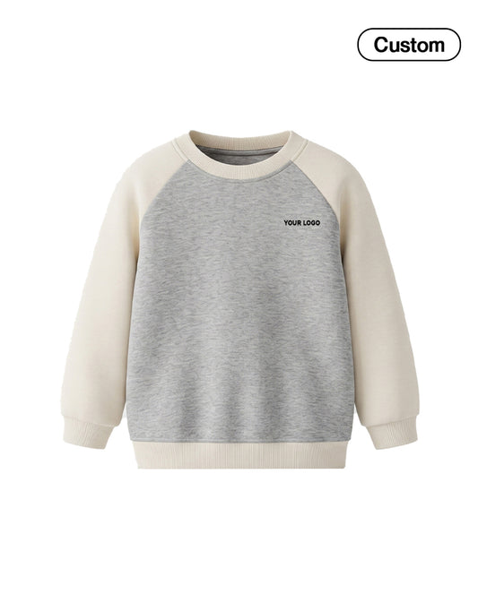 Custom Boys Sweatshirt - Two-Tone Raglan Crewneck - Personalized