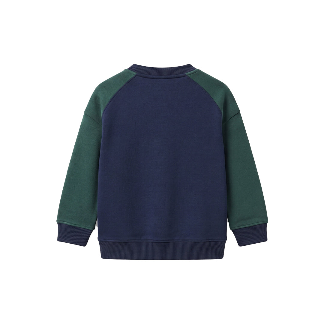 Custom Boys Sweatshirt - Colorblock Kangaroo Pocket - Personalized