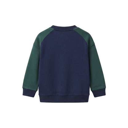Custom Boys Sweatshirt - Colorblock Kangaroo Pocket - Personalized