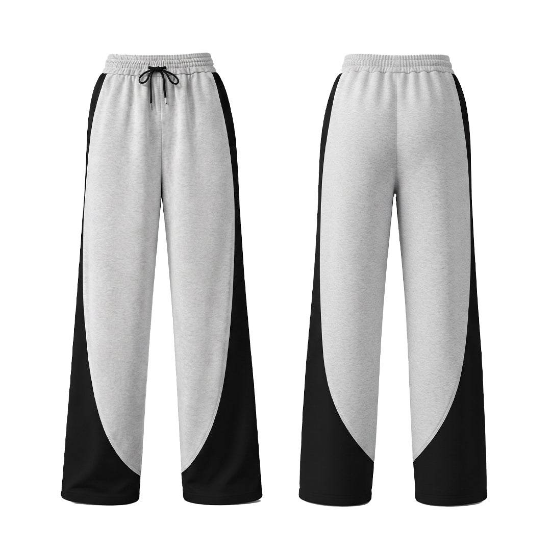 Custom Women Wide-Leg Trousers - Curved Colorblock - Personalized