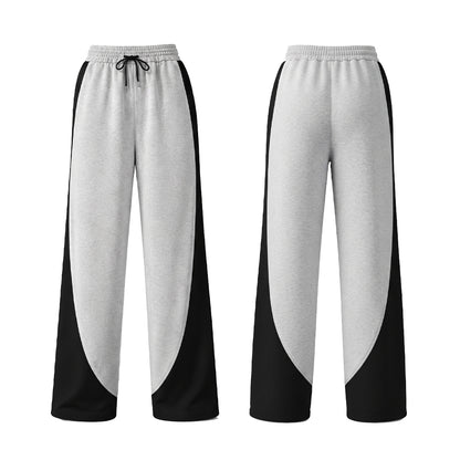 Custom Women Wide-Leg Trousers - Curved Colorblock - Personalized
