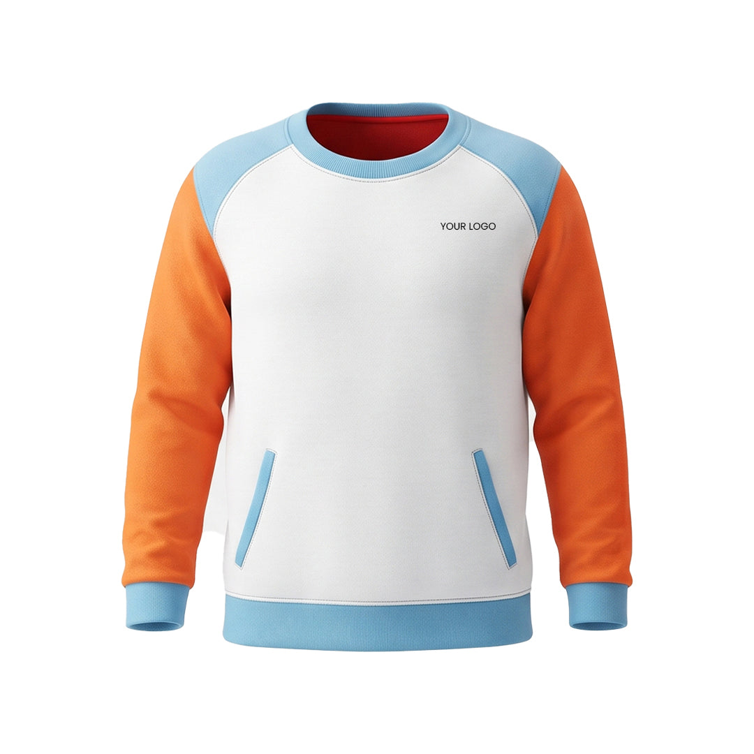 Custom Men Sweatshirt - Contrast Raglan Sleeve Pocket - Personalized