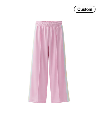 Custom Girls Wide Trouser - Pastel Side Stripes - Personalized