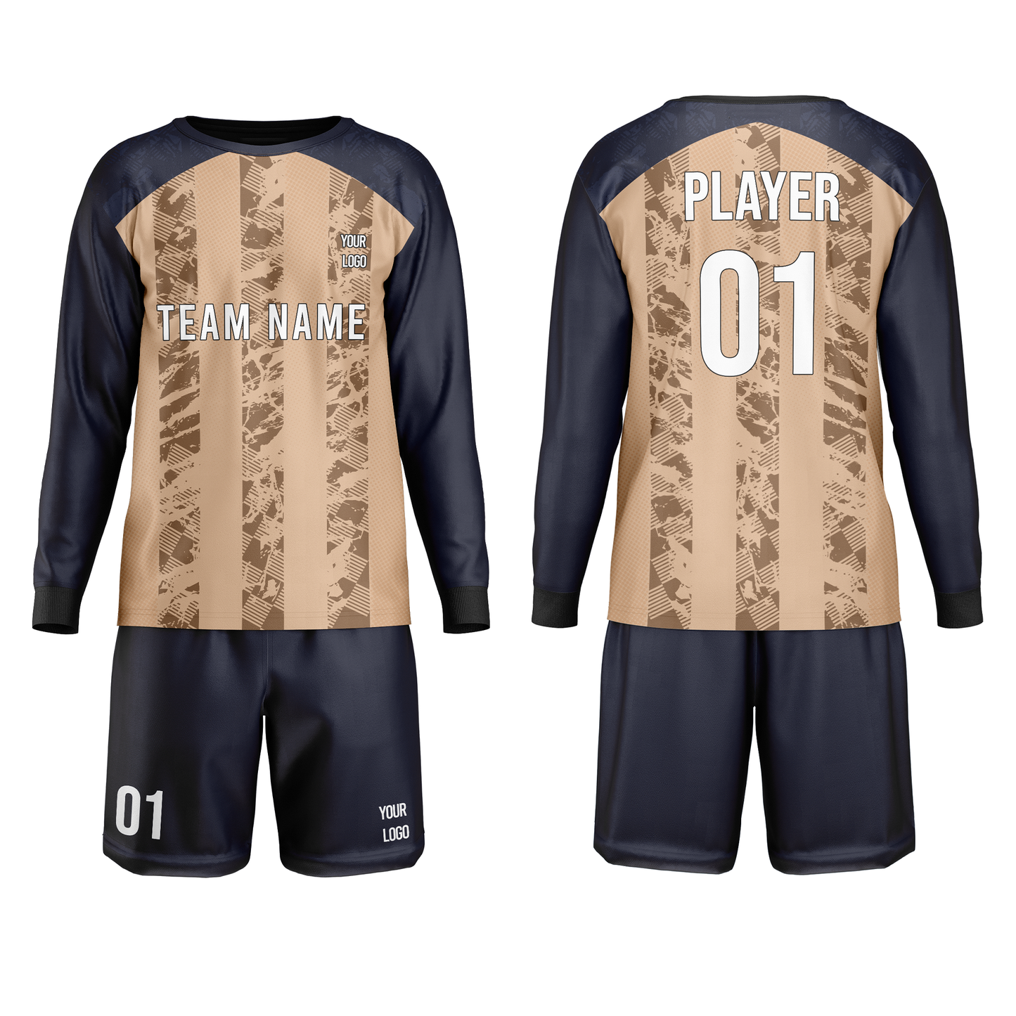 Custom Soccer Goalkeeper Uniform - Raglan Stripe Custom Kit