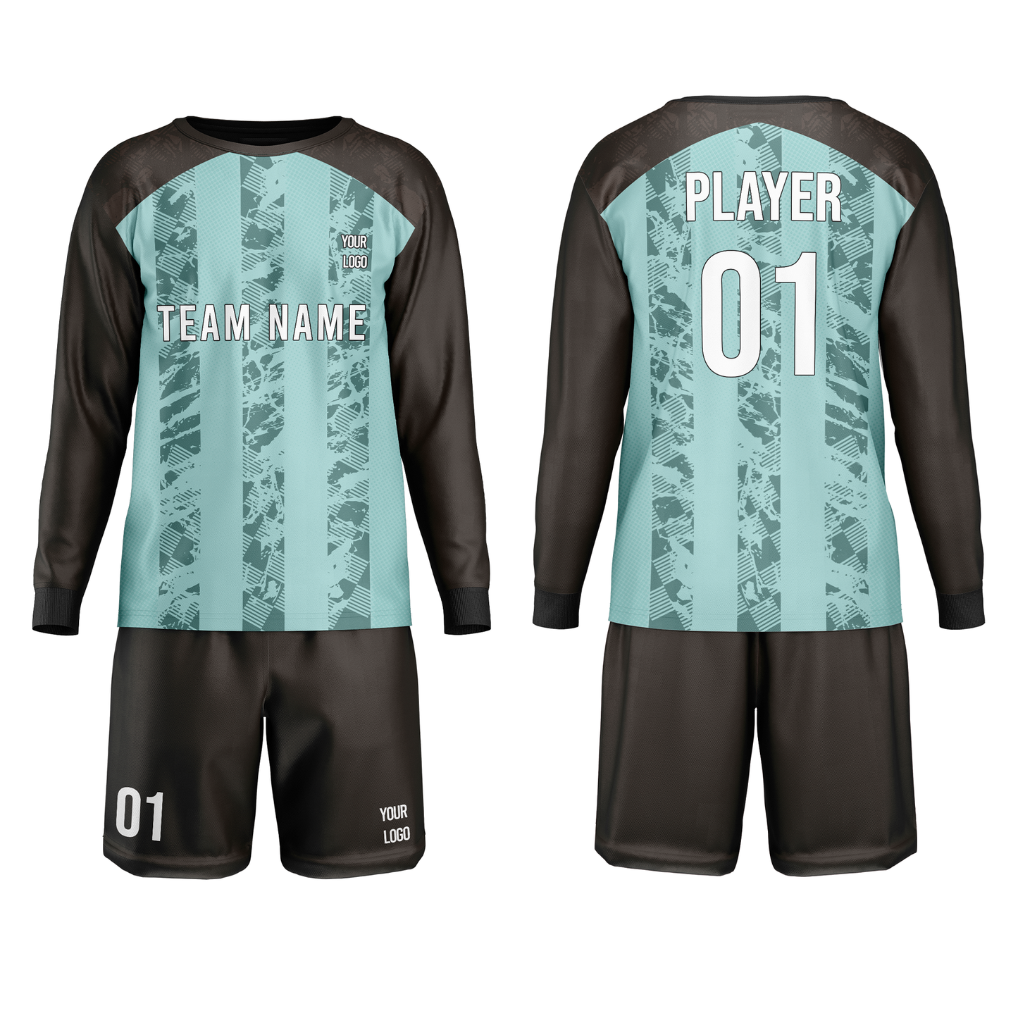 Custom Soccer Goalkeeper Uniform - Raglan Stripe Custom Kit