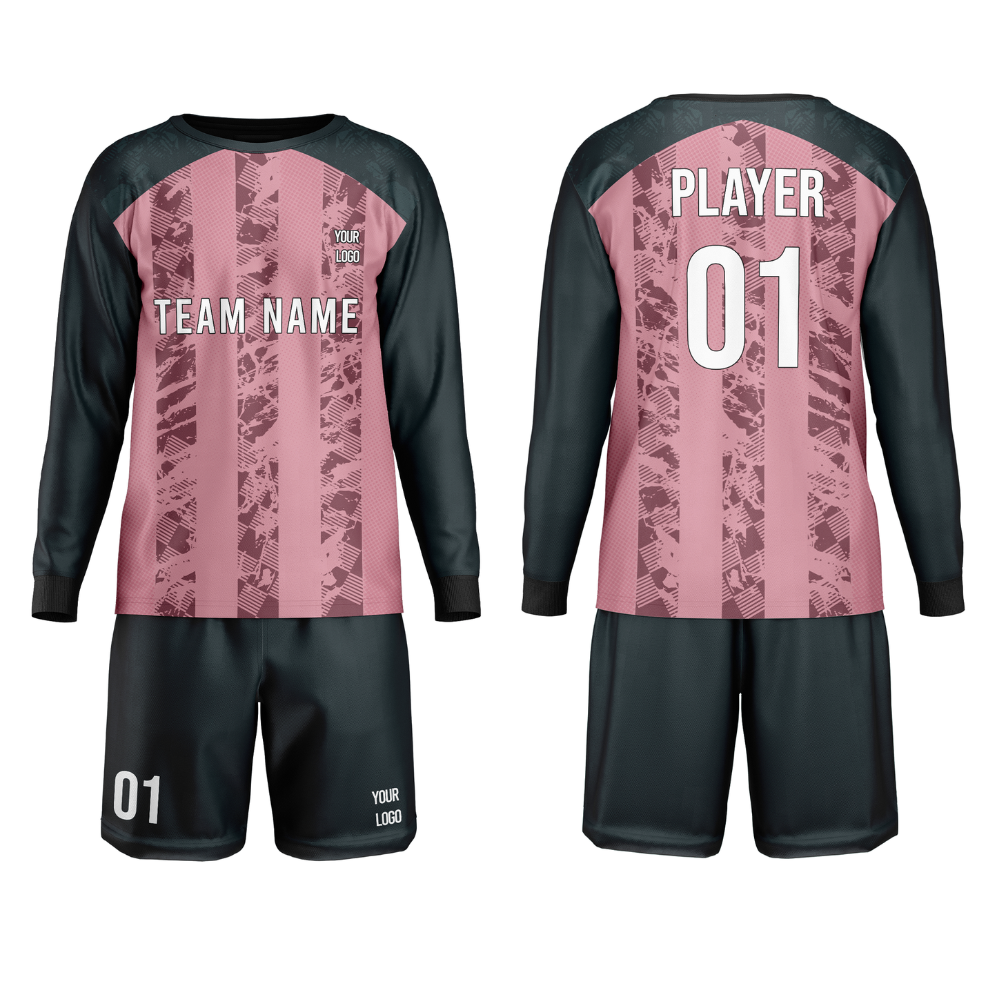 Custom Soccer Goalkeeper Uniform - Raglan Stripe Custom Kit
