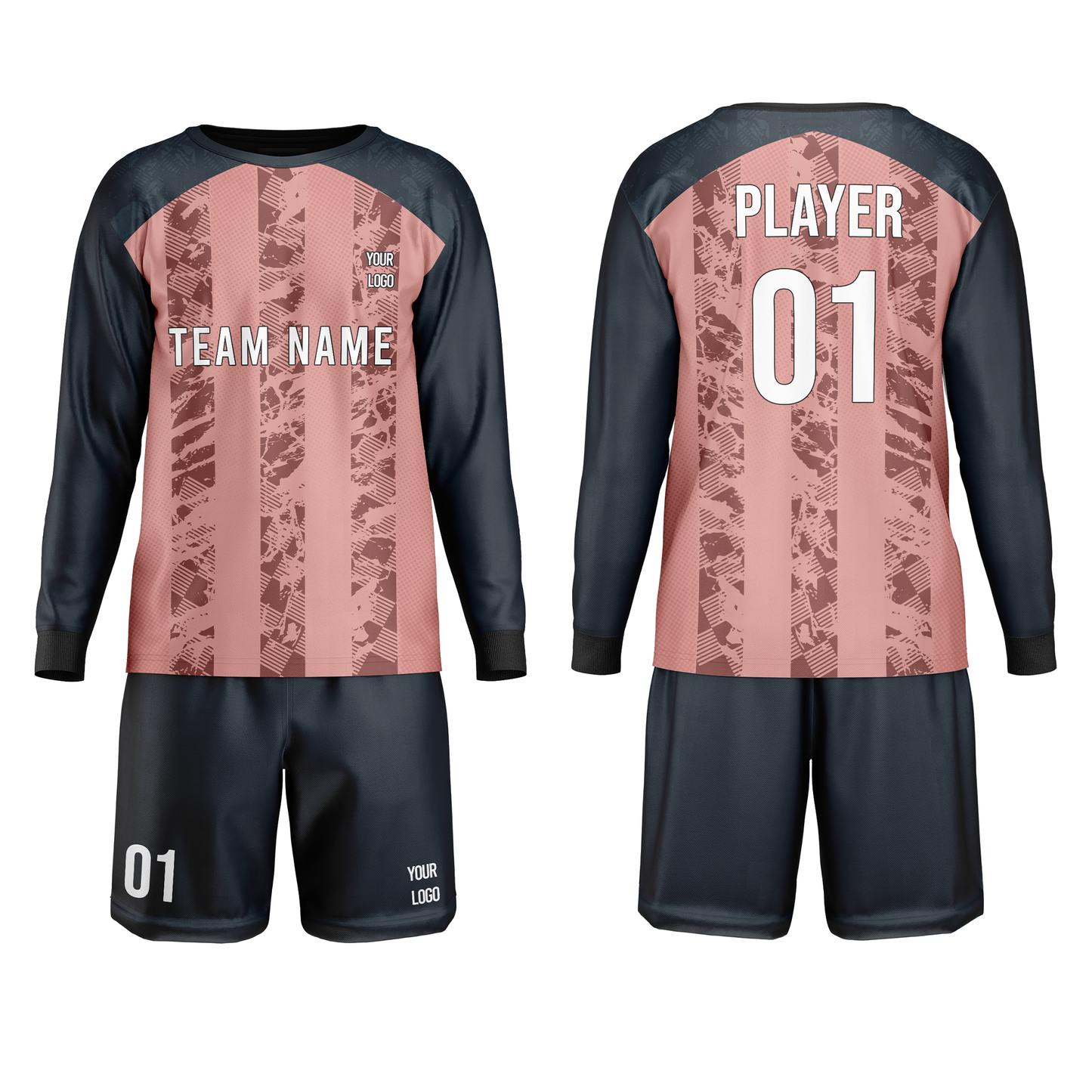 Custom Soccer Goalkeeper Uniform - Raglan Stripe Custom Kit
