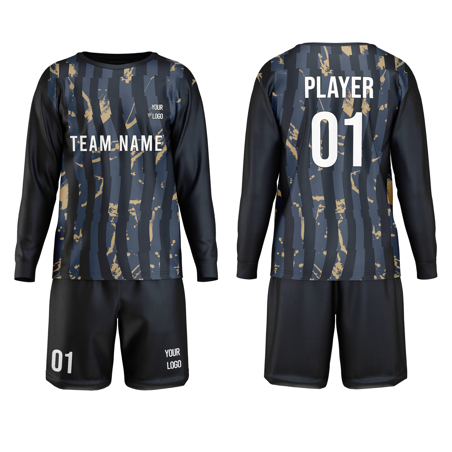 Custom Soccer Goalkeeper Uniform - Wave Stripe Custom Kit