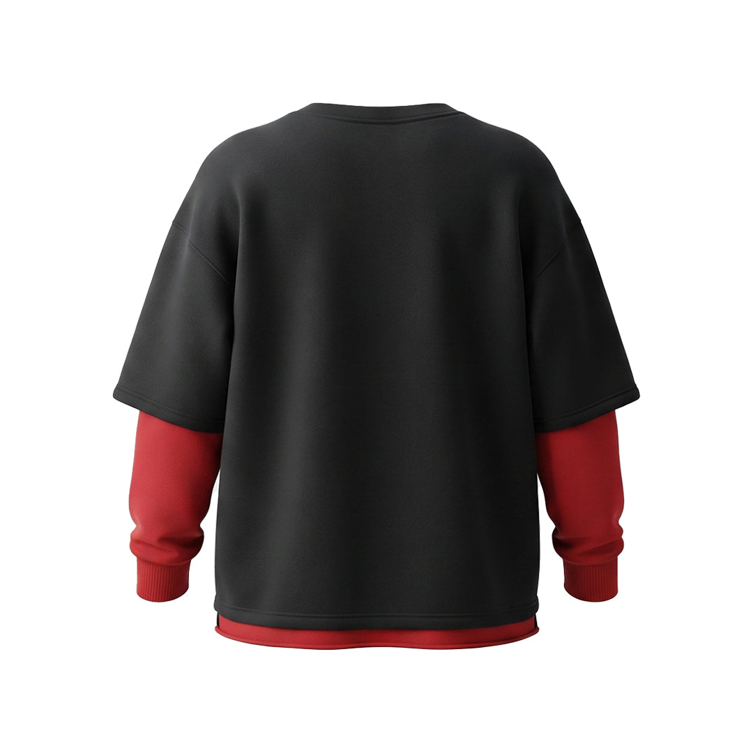 Custom Men Sweatshirt - Oversized Layered Look - Personalized Top