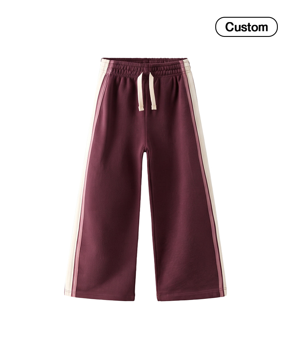 Custom Girls Wide Trouser - Cream Vertical Stripes - Personalized