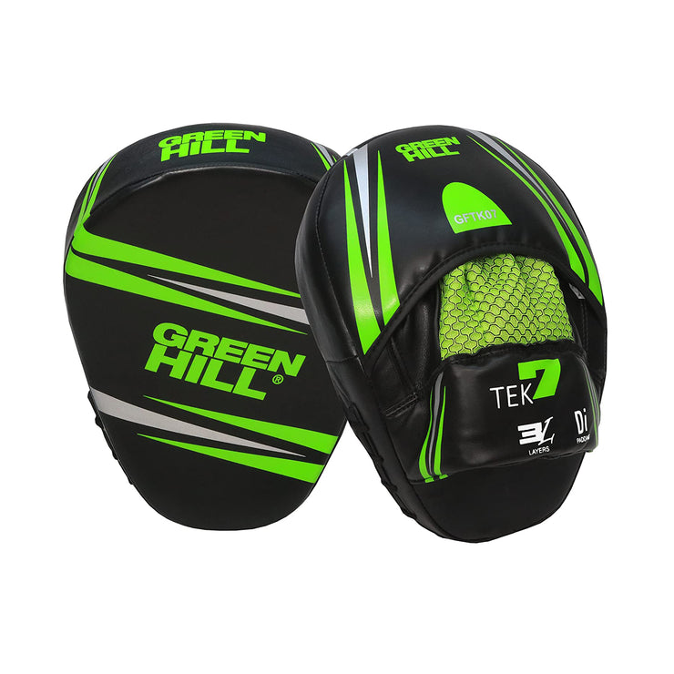 TEK-7 Focus Mitts – Curved Design with GEL-X Shock Absorbent Padding in Artificial Leather